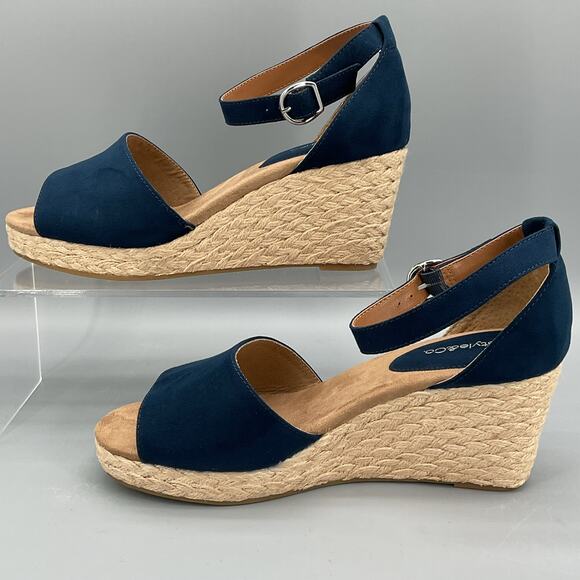 NEW Style & Co Women’s Seleeney Espadrille Wedge Sandals Navy Size 9W - Picture 2 of 11